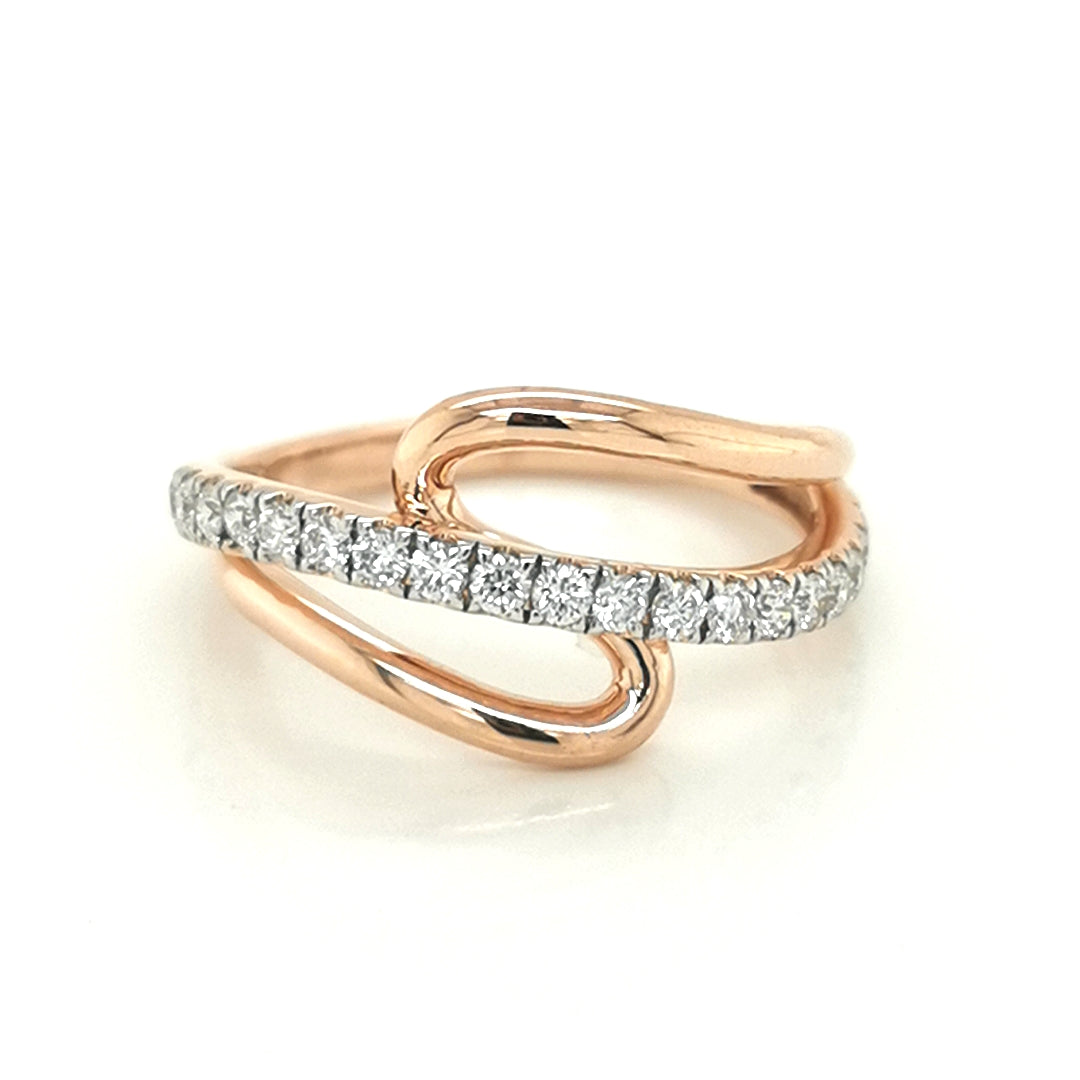 Fashion Ring, Diamond Dress Ring In 18k Rose Gold.