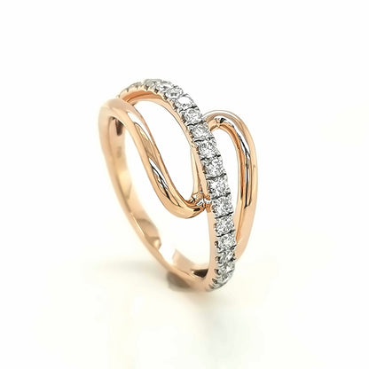 Fashion Ring, Diamond Dress Ring In 18k Rose Gold.