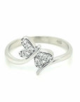 Dragonfly Diamond Ring In 18k White Gold.