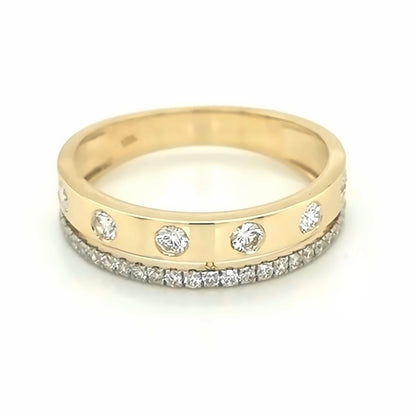 Eternity Diamond Ring, Wedding Ring, Dress Ring In 18k Yellow Gold.