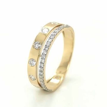 Eternity Diamond Ring, Wedding Ring, Dress Ring In 18k Yellow Gold.