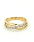 Cross Diamond Ring Crafted In 18K Yellow Gold