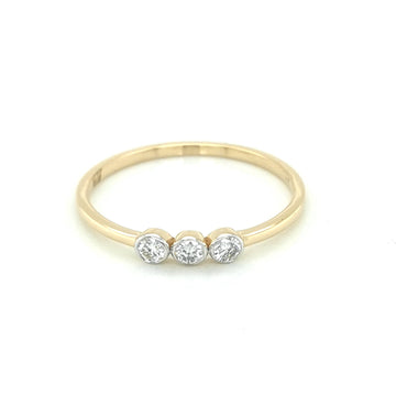 Petite Diamond Ring In 18k Yellow Gold.
