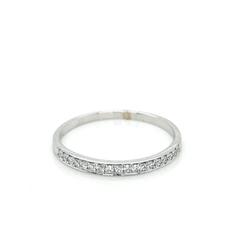 Channel Set Half Eternity Diamond Ring Crafted In 18K White Gold