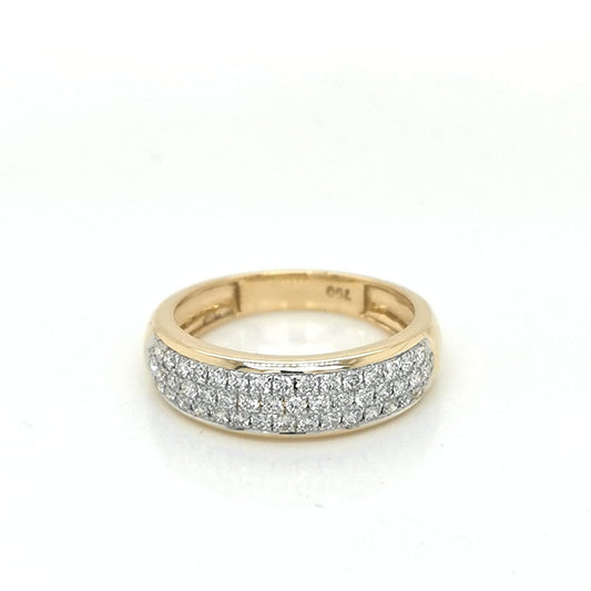 Diamond Wedding Ring Crafted In 18K Yellow Gold