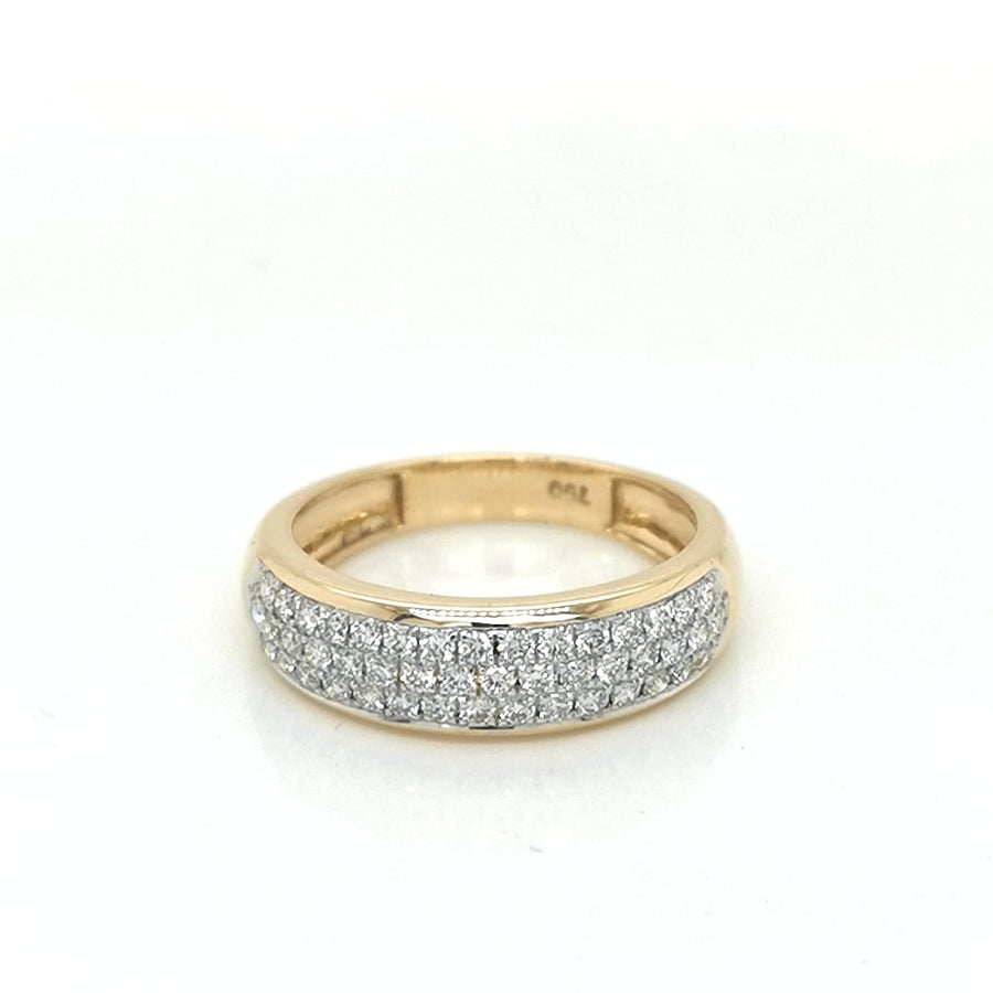 Diamond Wedding Ring Crafted In 18K Yellow Gold