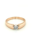 Solitaire Diamond Ring Crafted In 18K Yellow Gold