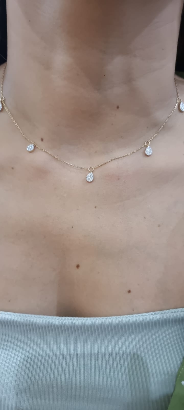 Diamond Necklace In 18k Yellow Gold.