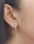 Diamond Clip Earring Crafted In 18K White Gold