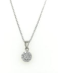 Halo Cluster Diamond Pendant Crafted In 18K White Gold