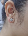 Diamond Stud Earrings In 18k White Gold