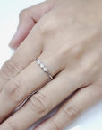 Petite Diamond Ring In 18k White Gold.