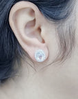 Aquamarine And Diamond Earrings In 18k White Gold.