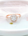 Cluster Set Designer Diamond Ring In 18k Rose Gold.