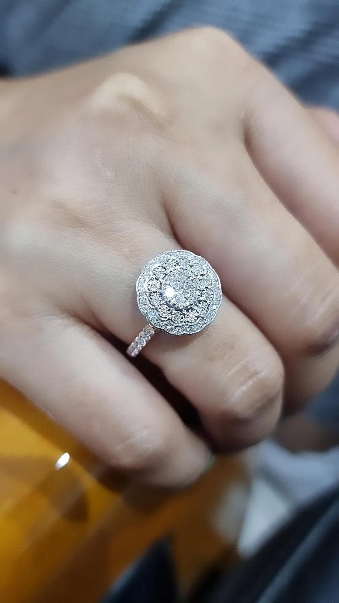Mandala Inspired Diamond Ring In 18k Rose Gold.