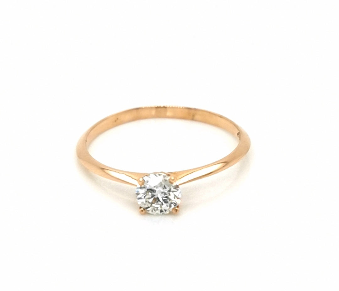 Solitaire Diamond Ring In 18k Rose Gold