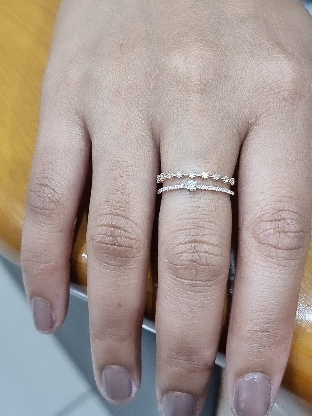Petite Diamond Dress Ring Crafted in 18k Rose Gold