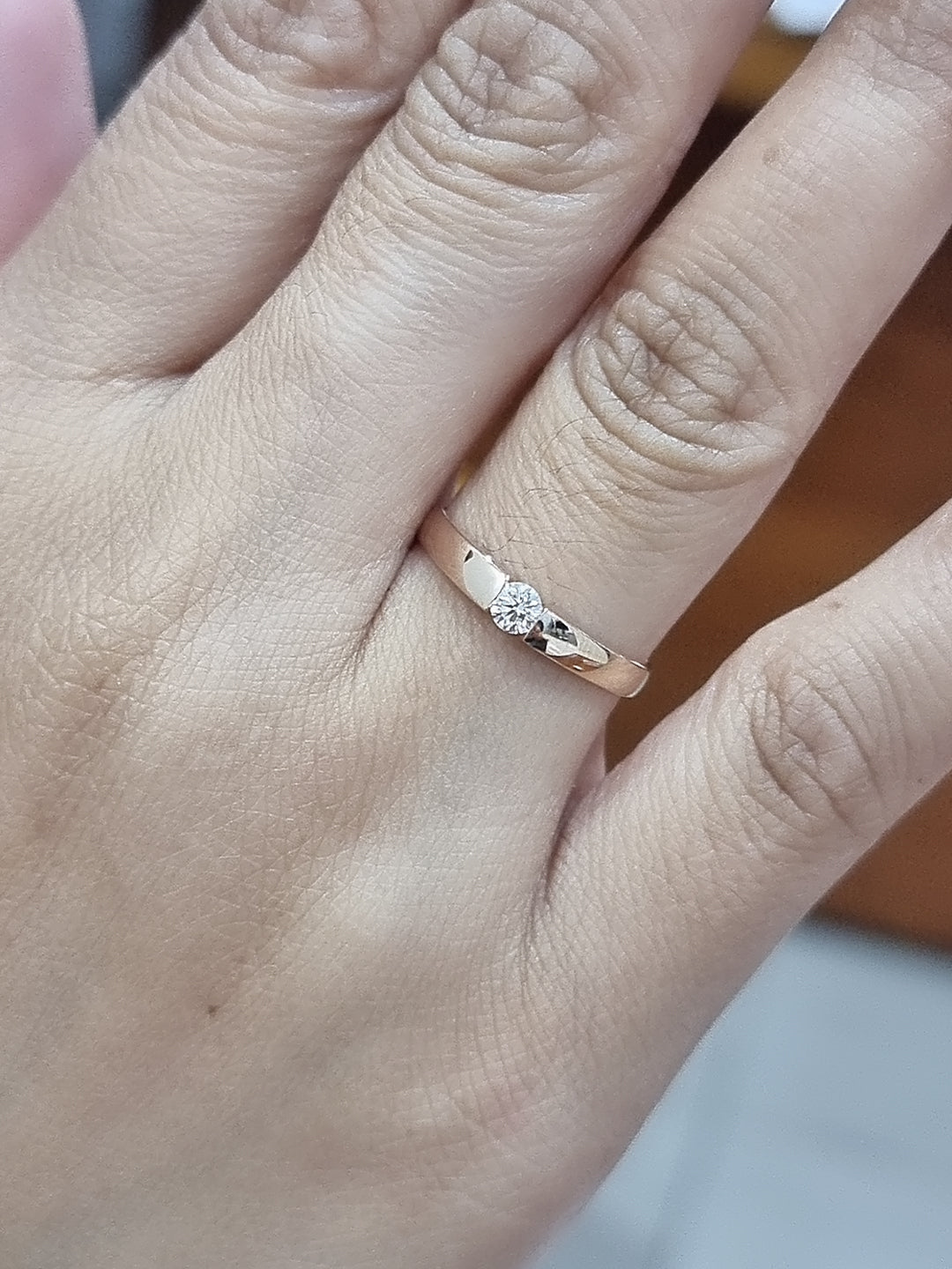 Rose Gold Diamond Solitaire Ring