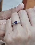 Sapphire And Diamond Ring In 18k White Gold