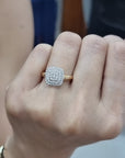 Cluster Set Diamond Ring In 18k Rose Gold