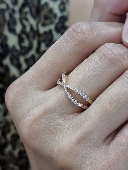 Diamond Ring In 18k Rose Gold