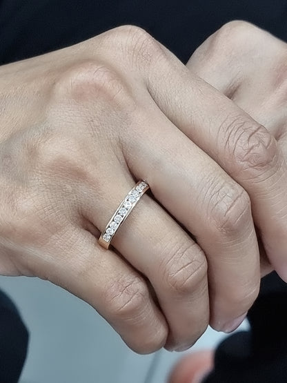 Channel set Diamond Ring In 18k Rose Gold