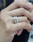 Cluster Setting Diamond Bridal Set In 18k White Gold