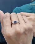Sapphire And Diamond Ring In 18k White Gold.