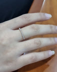 Half Eternity Diamond Ring Set In 18k Rose Gold.