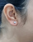 Bezel Set Diamond earring In 18k White Gold