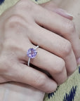 Amethyst And Diamond Ring In 18k Rose Gold.