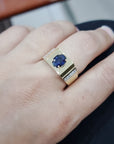 Sapphire And Diamond Ring In 18k Yellow Gold.