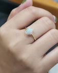 Solitaire Opal Ring In 18k Yellow Gold.