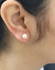 The Classic Stud Earrings Have Been Popular For Generations, Have Been Reinvented By These Gorgeous Pearls. The Beauty Of These Pearls Are Unmatched And The Simplicity Of Their Shape Make Them Perfect For Any Occasion. The Studs Are Made From 18k Yellow Gold And The Beautiful Pearls Are Fresh Water Peach Measuring 7.50 x 8.00 MM. The Earrings Come With A Post And Backings. A Must Have For Your Jewellery Collection. 