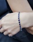 Sapphire And Diamond Bracelet In 18k White Gold