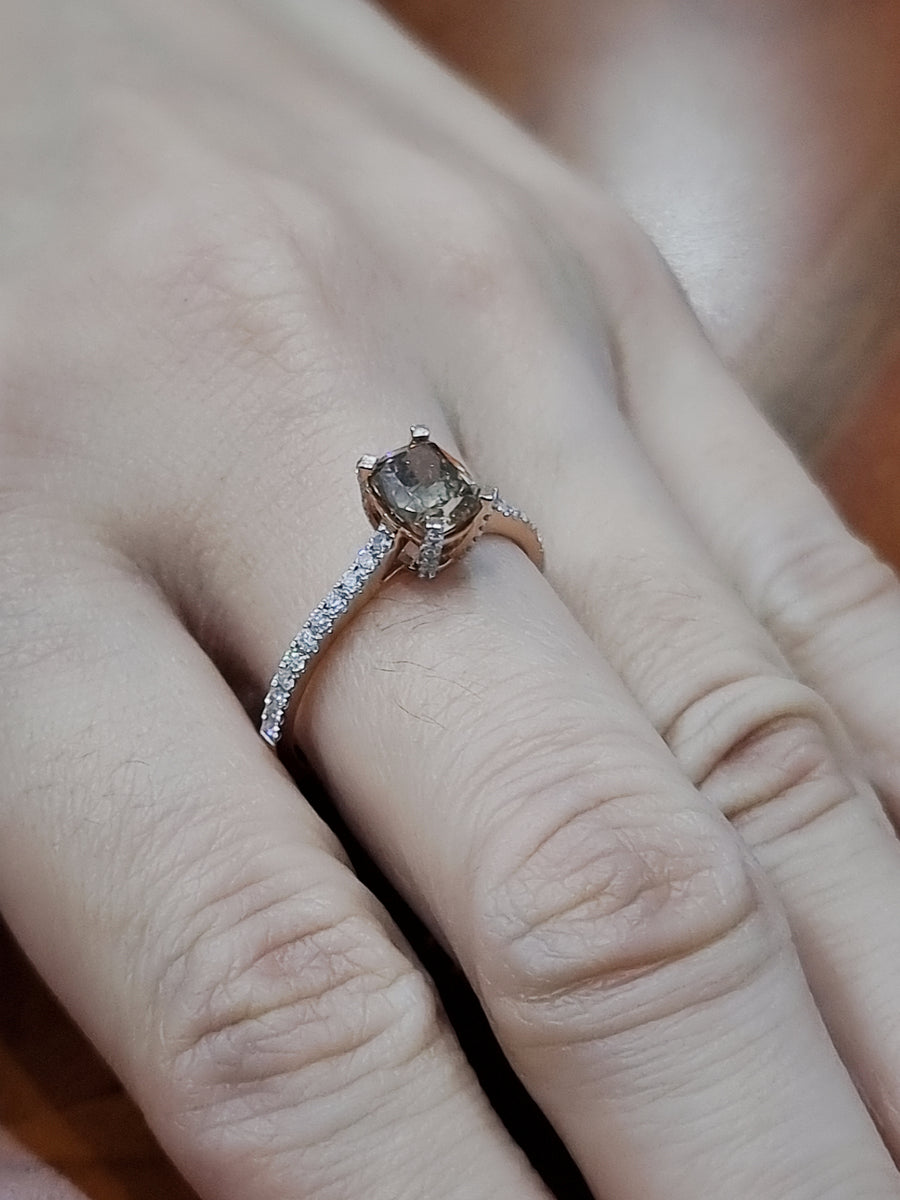 Brown Diamond Ring In 18k Rose Gold.