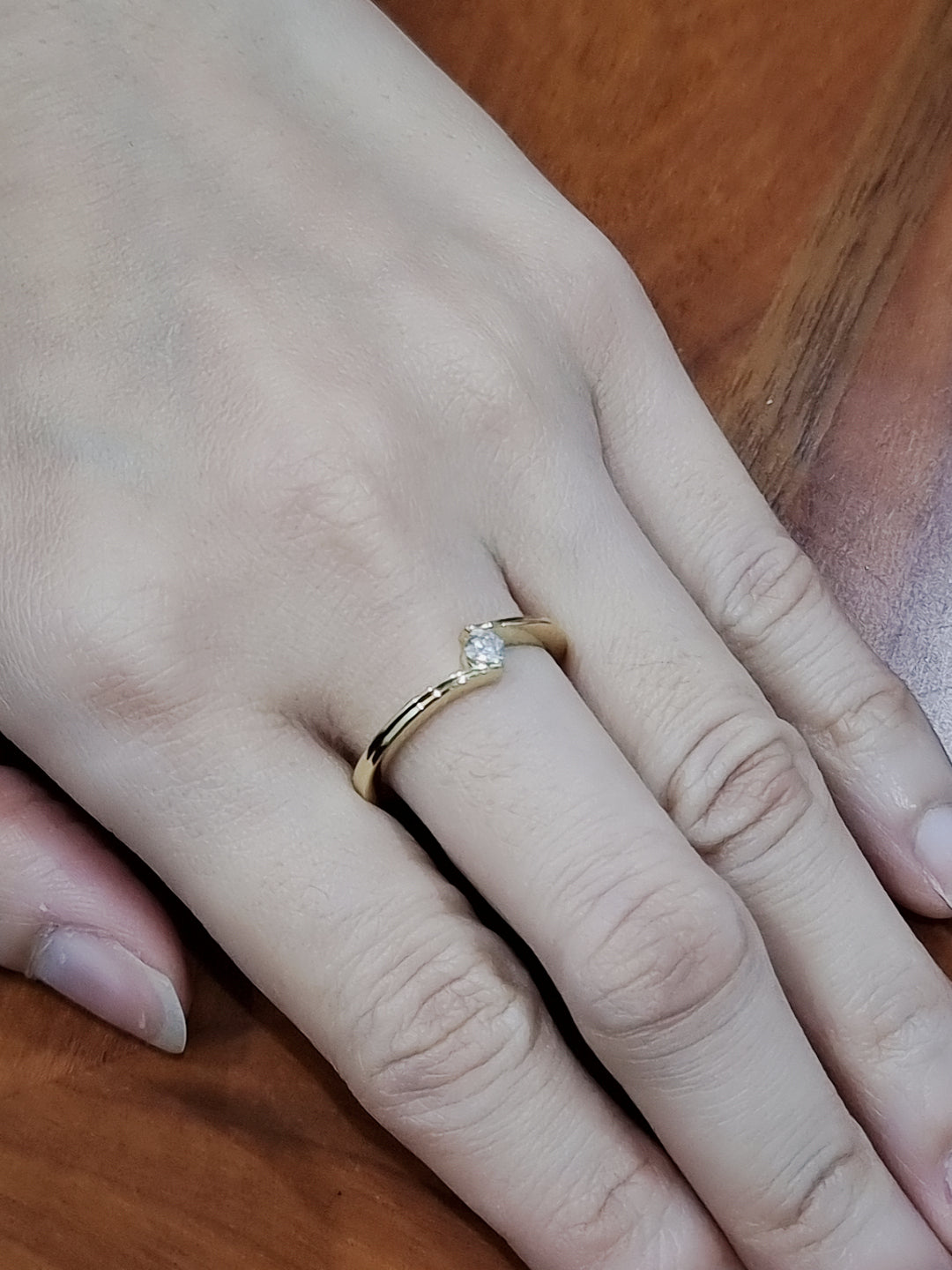 Solitaire Diamond Ring In 18k Yellow Gold.