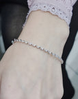 Diamond Bangle Bracelet In 18k White Gold.
