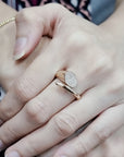 Unisex Chunky, Bold Diamond Ring In 18k Rose Gold.
