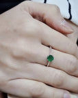 Solitaire Emerald Ring In 18k White Gold.