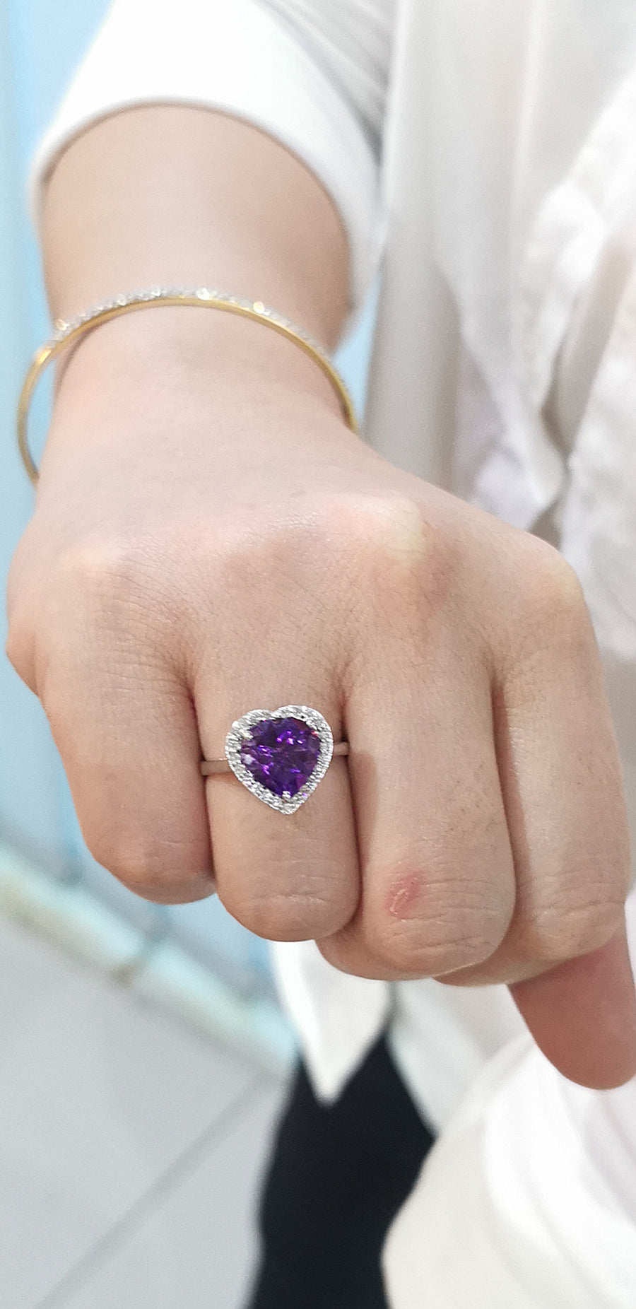 Amethyst white on sale gold rings