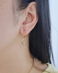 Geometric Pattern Diamond Earrings In 18k Yellow Gold.