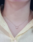 Bezel Set Solitaire Diamond Pendant, Necklace In 18k Rose Gold.
