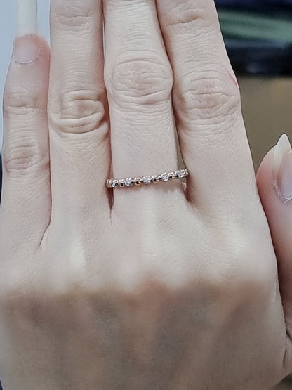 Half Eternity Diamond Ring In 18k Rose Gold.