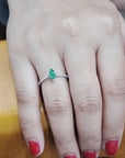 Emerald And Diamond Ring In 18k White Gold.