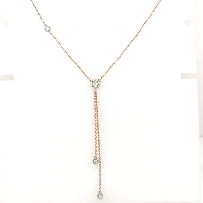 Delicate Diamond Necklace Crafted In 18K  Yellow Gold