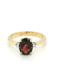 Garnet And Diamond Ring Crafted In18K Yellow Gold