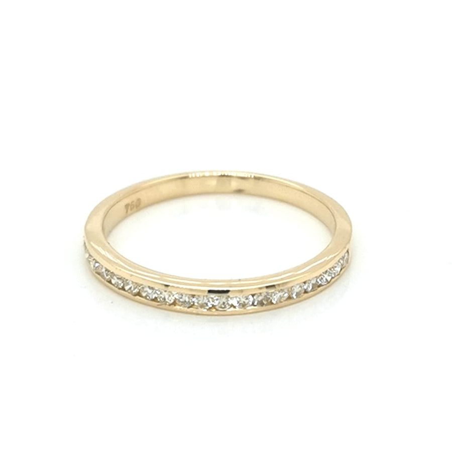Channel Set Full Eternity Diamond Ring Crafted In 18K Yellow Gold