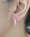 Hoop Diamond Earrings Crafted In 18K White Gold