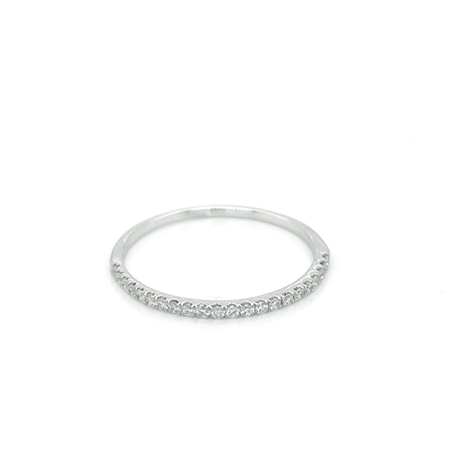 Prong Set Half Eternity Diamond Crafted In 18K White Gold